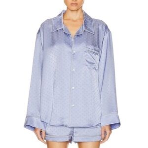 ALEXANDER WANG Silk Pajama Long Sleeve Shirt